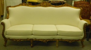 Plush White Upholstered Couch