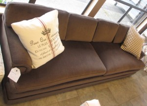 8.5' wool velvet sofa